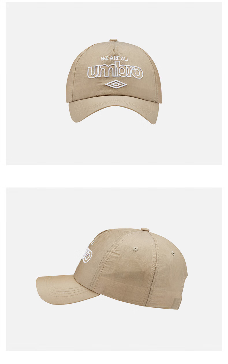 umbro茵宝男女同款运动帽22春夏新款时尚透气可调节鸭舌帽棒球帽黑色