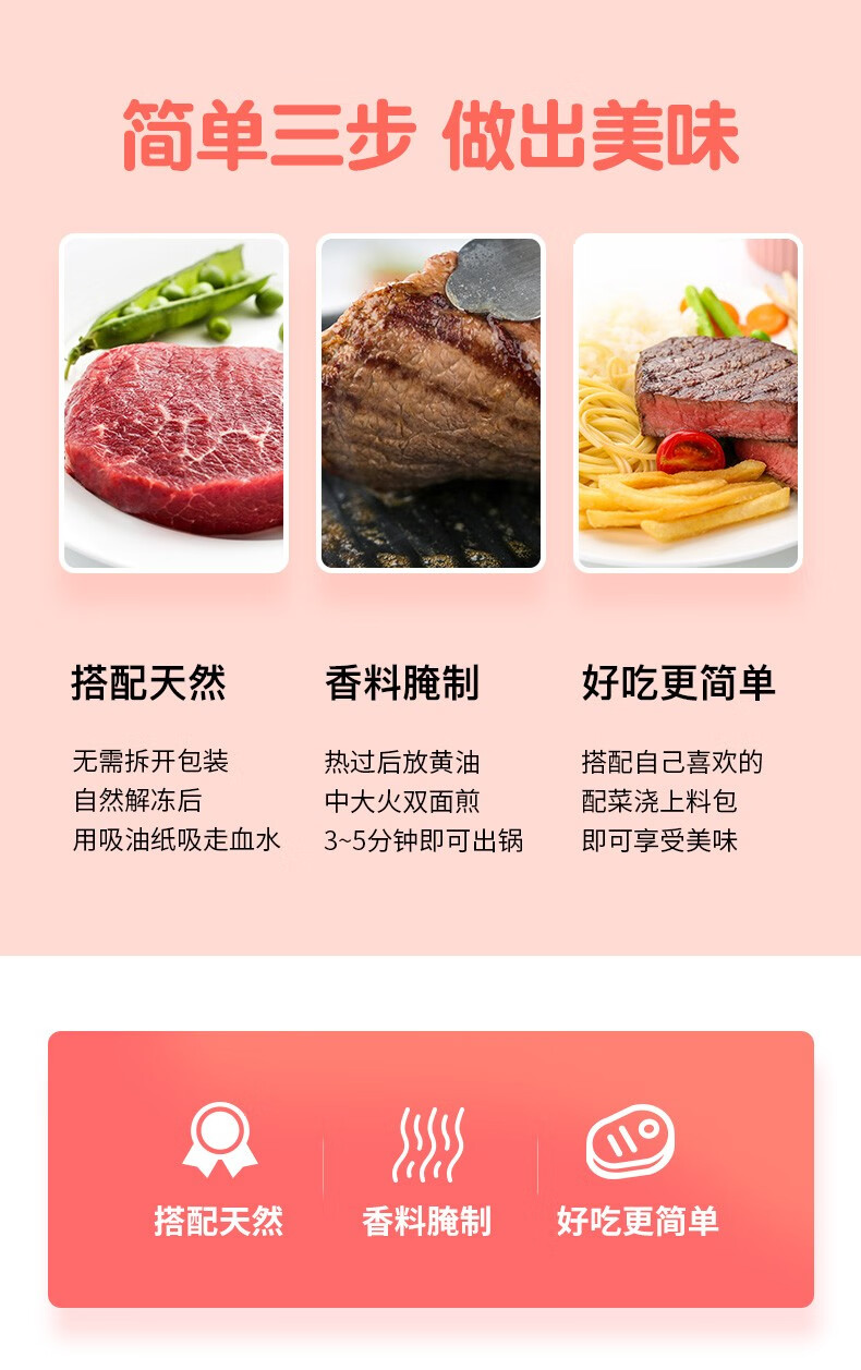 澳洲进口 小牛凯西 原切牛排套餐 100g*10片 图3