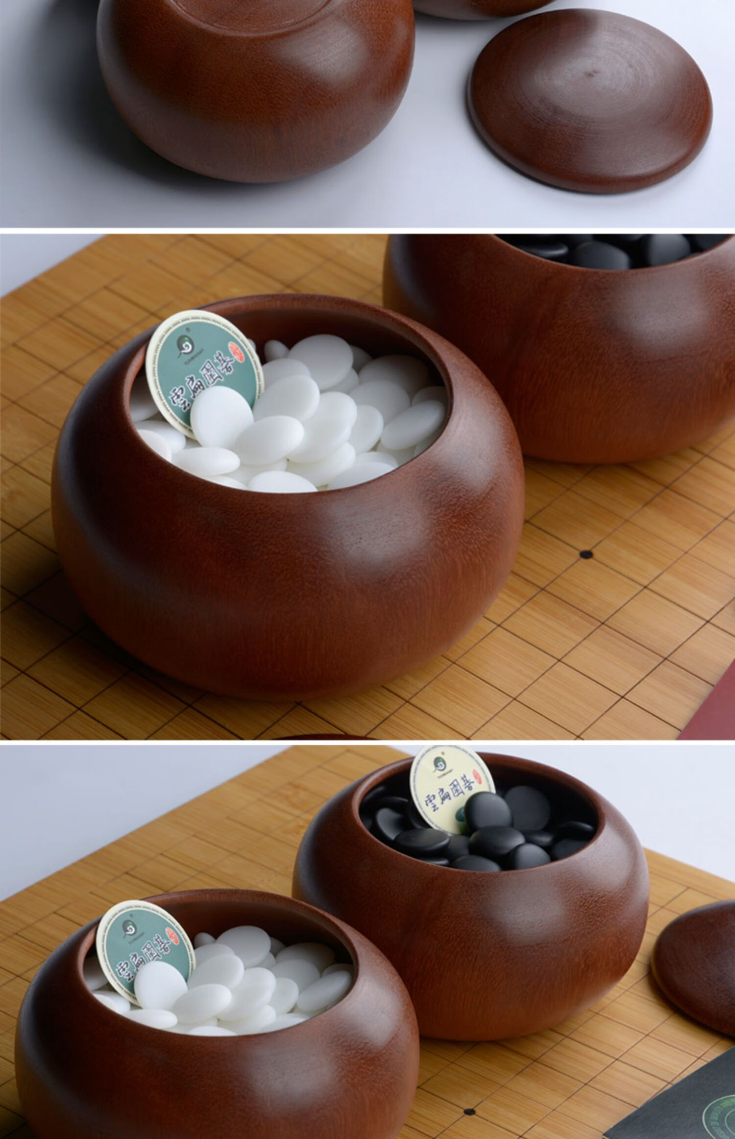 日式打蜡栗木独木围棋棋罐乌檀木实木围棋棋具 手工围棋棋盒 栗木中号
