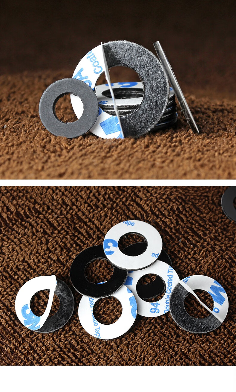 黑色背胶硬pvc垫片圆形带胶薄塑料螺丝垫圈 粘性塑胶汽车绝缘平垫 3*6