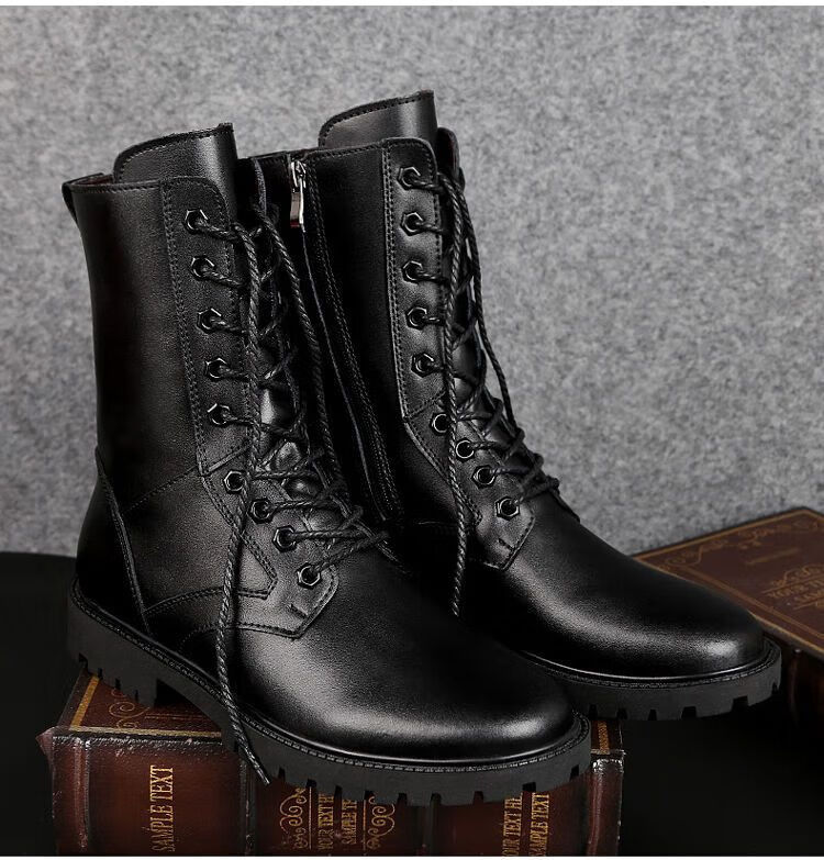 战狼吴京同款战靴马丁靴男加绒保暖软底防滑户外运动靴子 5858系带单