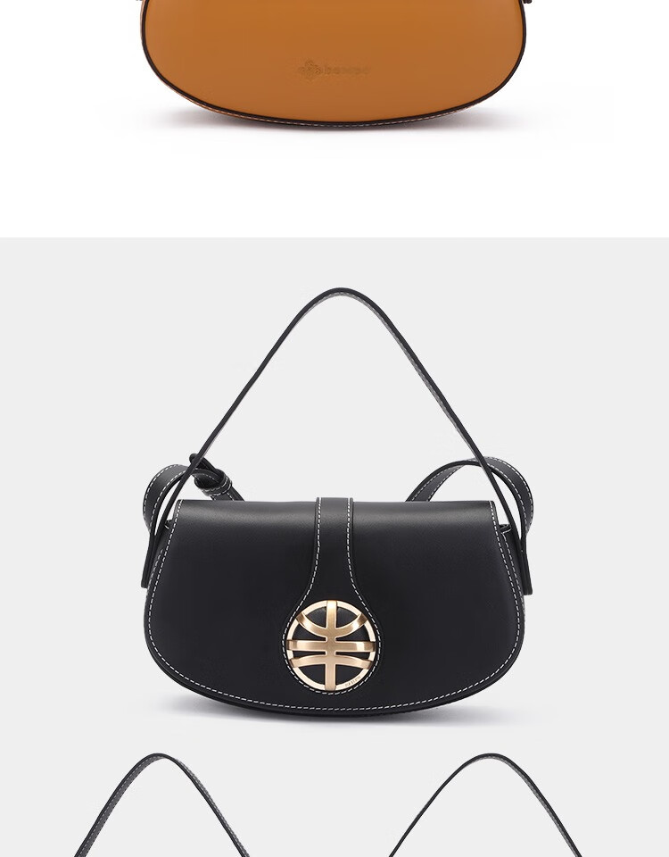 半坡bampo真皮单肩斜挎包半坡原创真皮马鞍包线下商城同款通勤小众