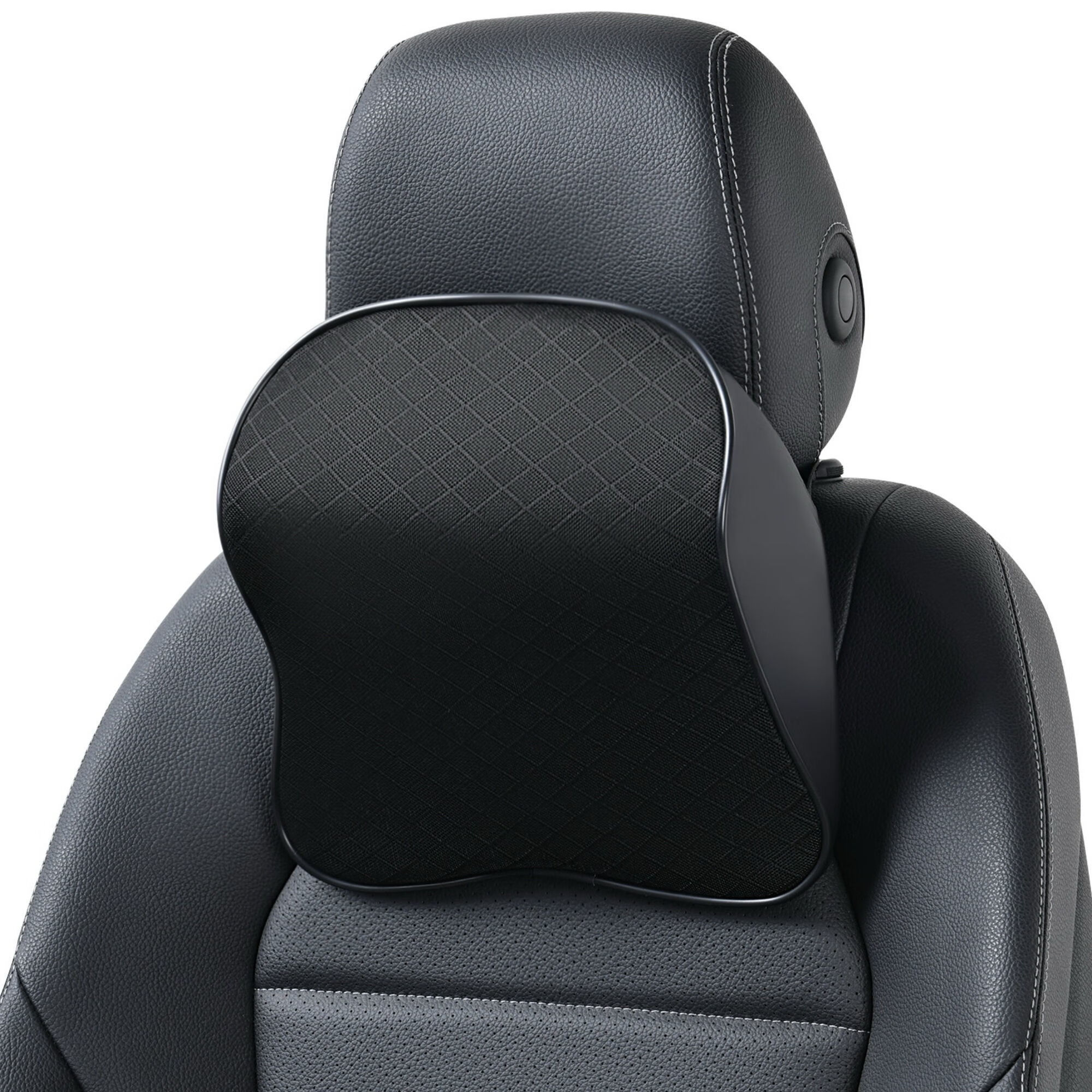 靠枕车用车内夏季车用舒适护颈枕人体工程学头枕主驾驶腰靠靠枕黑酒红