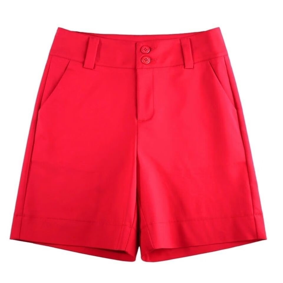 浪莎短裤女夏季新款高腰阔腿裤五分裤休闲百搭西装裤显瘦直筒热裤女士