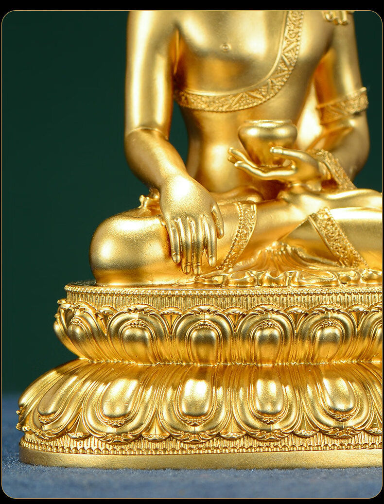 艺巅吉彩 庄严全铜鎏金释迦牟尼佛像 佛堂供奉神像摆饰 释迦10cm-带