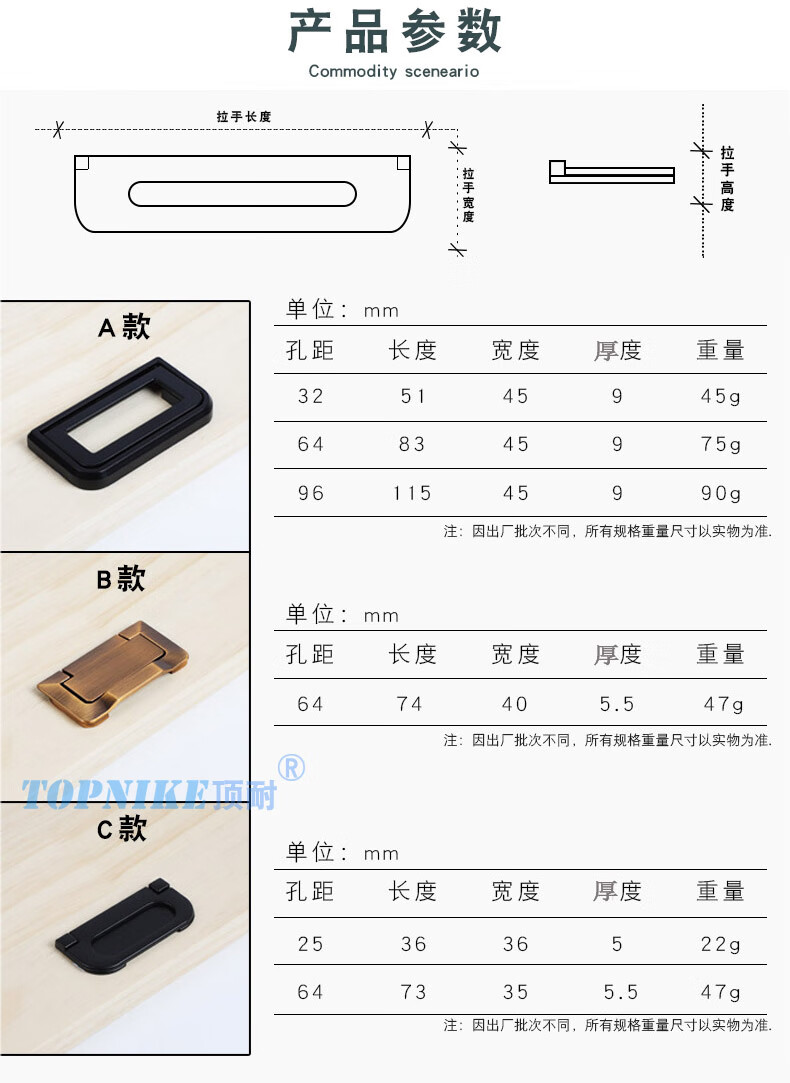 tnhe09-珍珠灰96mm孔距 品名:現代簡約暗釦拉手櫃門拉手抽屜把手暗藏