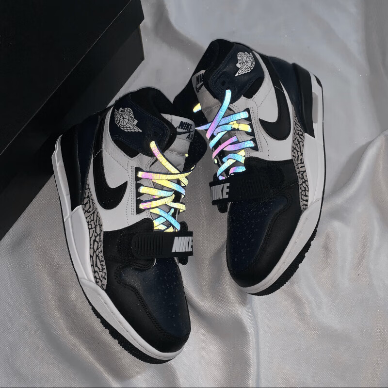 适配air legacy 312 深海蓝色爆裂纹夜光腰果花泼墨aj鞋带 镭射反光