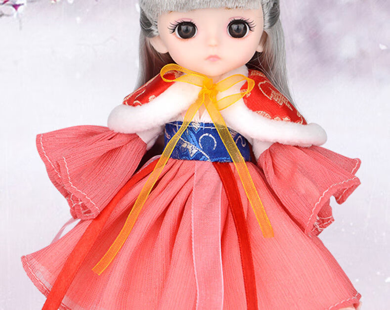 乖可爱17厘米古风洋娃娃古代古装古风中国风汉服八分13关节芭比洋娃娃