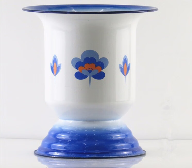 加高加厚搪瓷高脚痰罐带盖带暖垫怀旧儿童老人用痰盂坐便器尿桶大号淡蓝高脚痰盂 图片价格品牌报价 京东