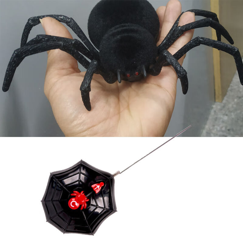 适用于仿真大蜘蛛陆地爬行模型遥控动物整蛊吓人男孩玩具万圣节生日