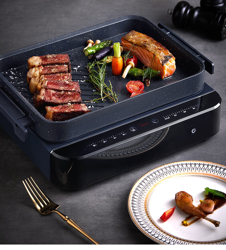 美的midea电火锅多功能料理锅家用煎烤一体锅网红烤肉机可分离大火力