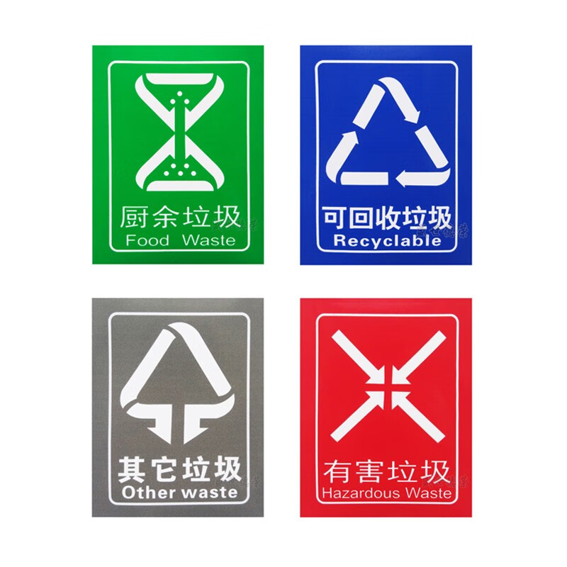 牌其它有害厨余干湿干垃圾箱标签贴危险废物回收指示贴 其它垃圾(19
