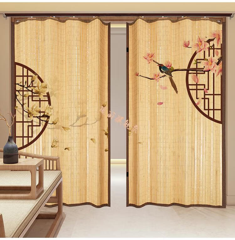 夏季防蚊竹门帘移动推拉门竹门帘隔断帘推拉门书房客厅卧室防蚊门帘