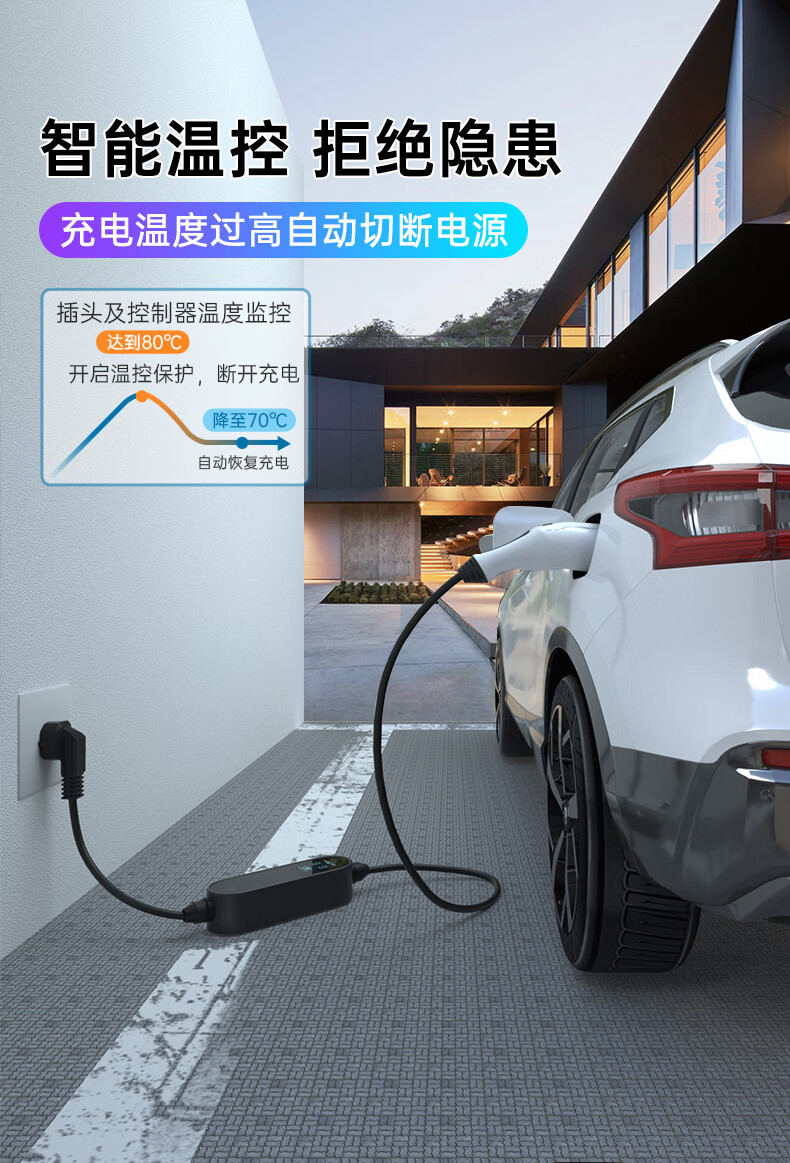 适用于id4id6crozz迈腾get随车充充电桩便携式充电器移动快充枪32a7kw