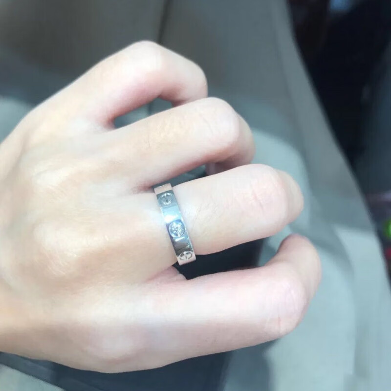 卡家经典love永恒戒指潮流百搭对戒钛钢玫瑰金色宽版窄版窄版白金色无