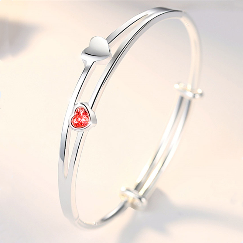 刻字闺蜜银手镯手环手链女ins满天星银饰999妈妈生日礼物女送女友