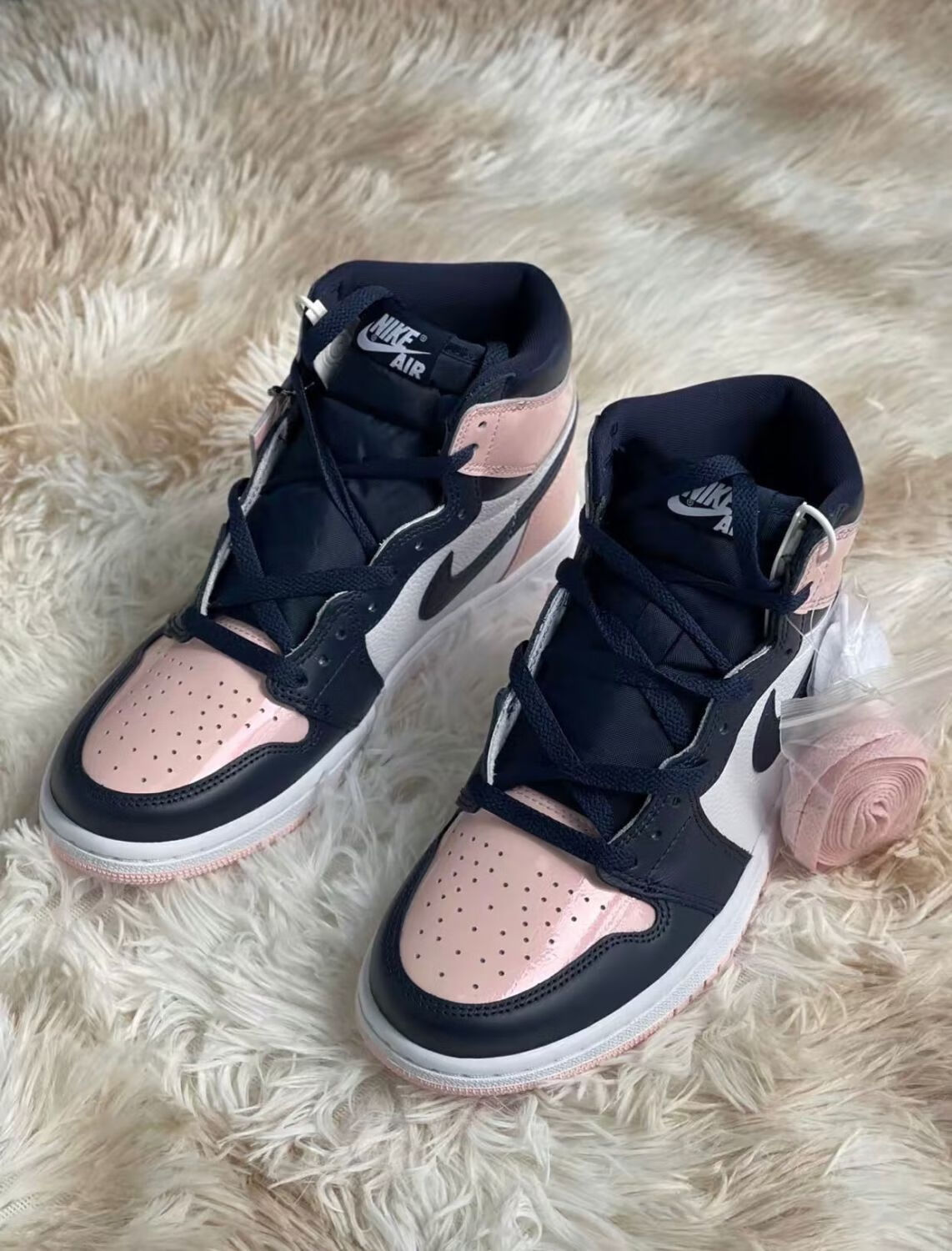【官方旗舰】aj1 retro high og 男女款 黑粉脚趾 高帮休闲篮球鞋