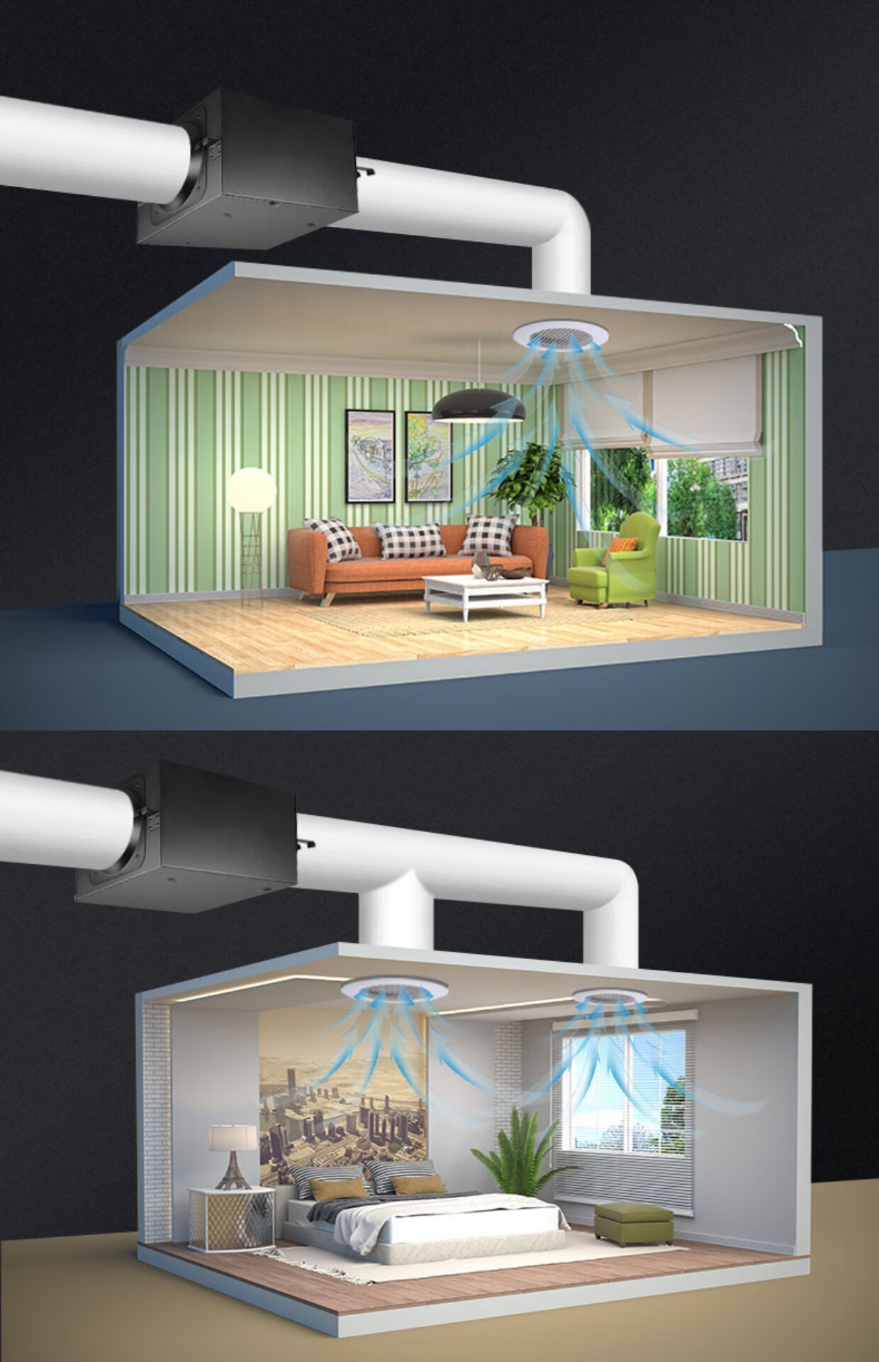 新款地下室换气扇37度2 火锅店管道离心抽风机强力排气扇地下室通风