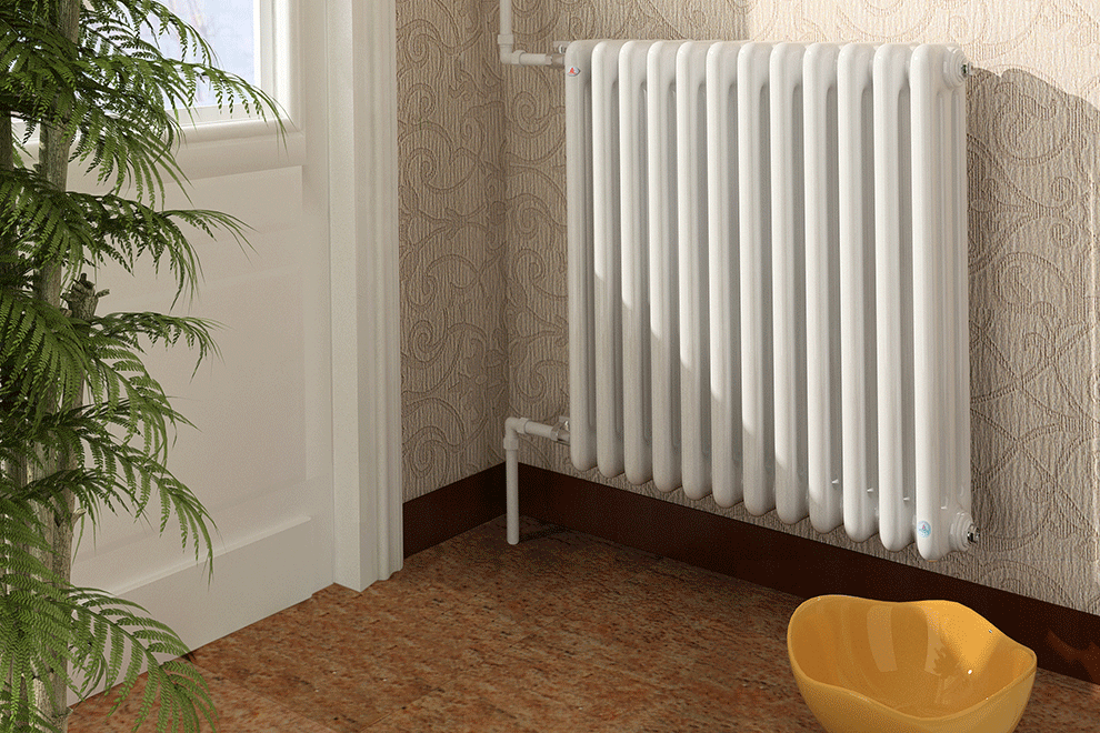 家用水暖 壁挂式集中采暖散热器 钢制大水道多管散热暖气片 白色 中心