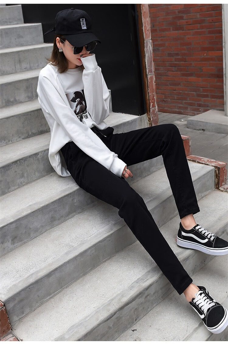 赛力芙高腰过肚脐175高个子女生加长版休闲裤女超长春秋白色小脚裤