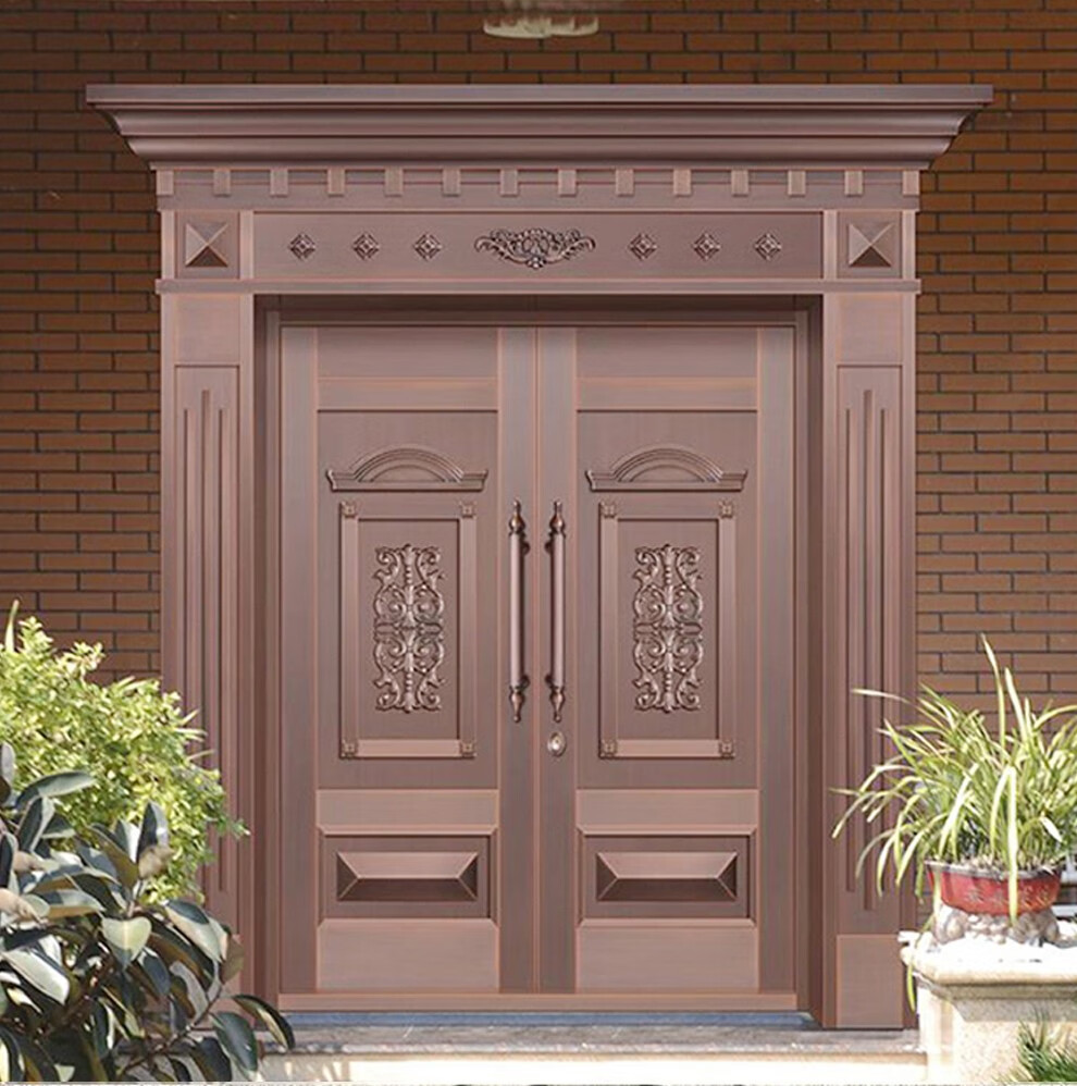 御铸品牌单扇铜门厂商对接私人定制防火防盗尊贵典雅中欧新式古典风格