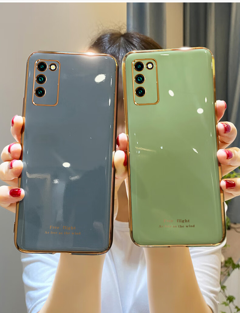 适用于华为荣耀30青春版手机壳honor30lite奶奶灰mxwan00光面金边