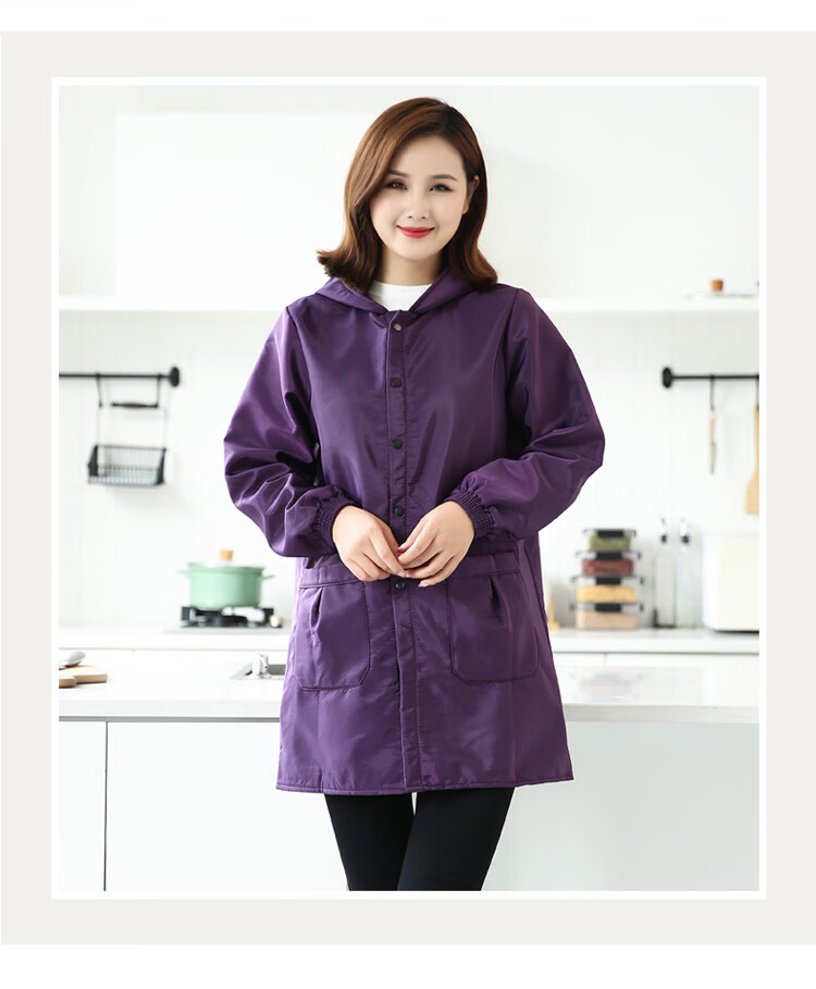 北方虎防水罩衣纽扣时尚罩衣女大人防油围裙家用厨房2021新款网红加绒