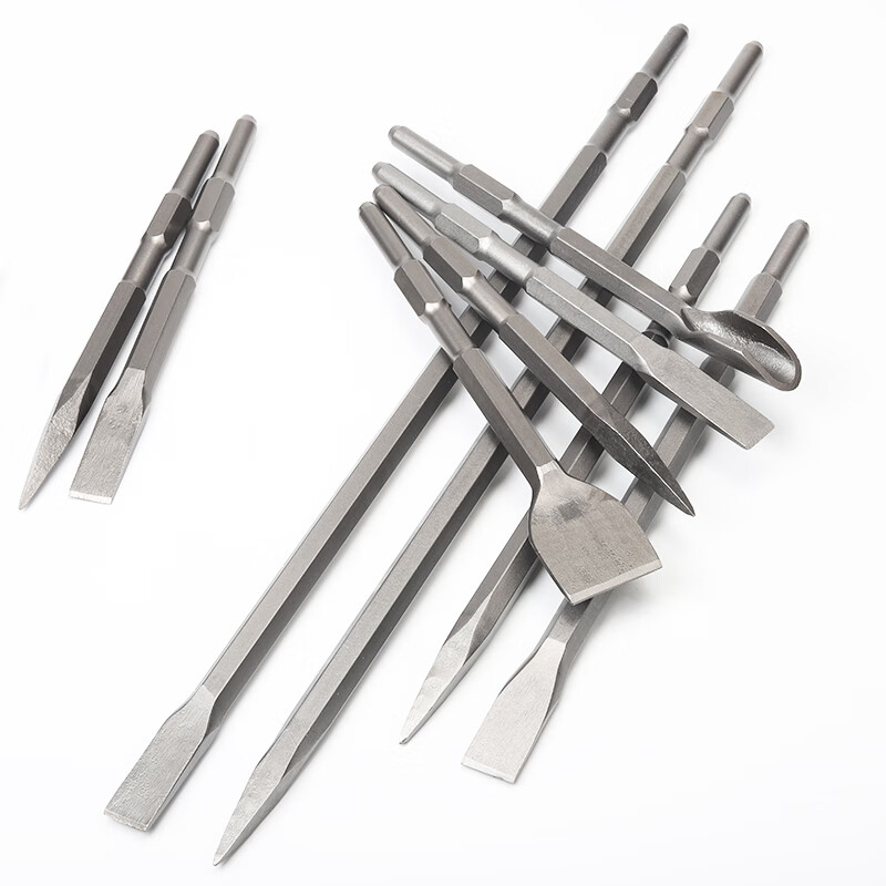 小电镐凿子钻头加长长六角尖镐扁镐尖凿加宽扁凿六角钻头1米 六角17x