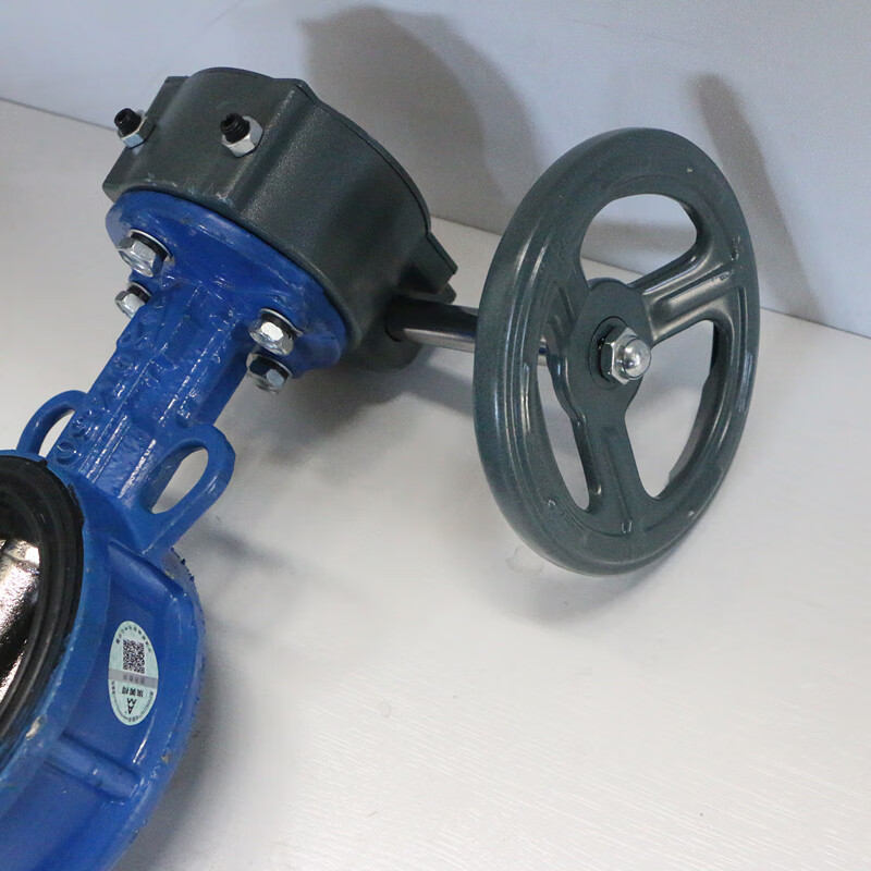 埃美柯蝶阀d371x16球墨铸铁对夹式手动蝶阀涡轮省力工程水路开关阀门