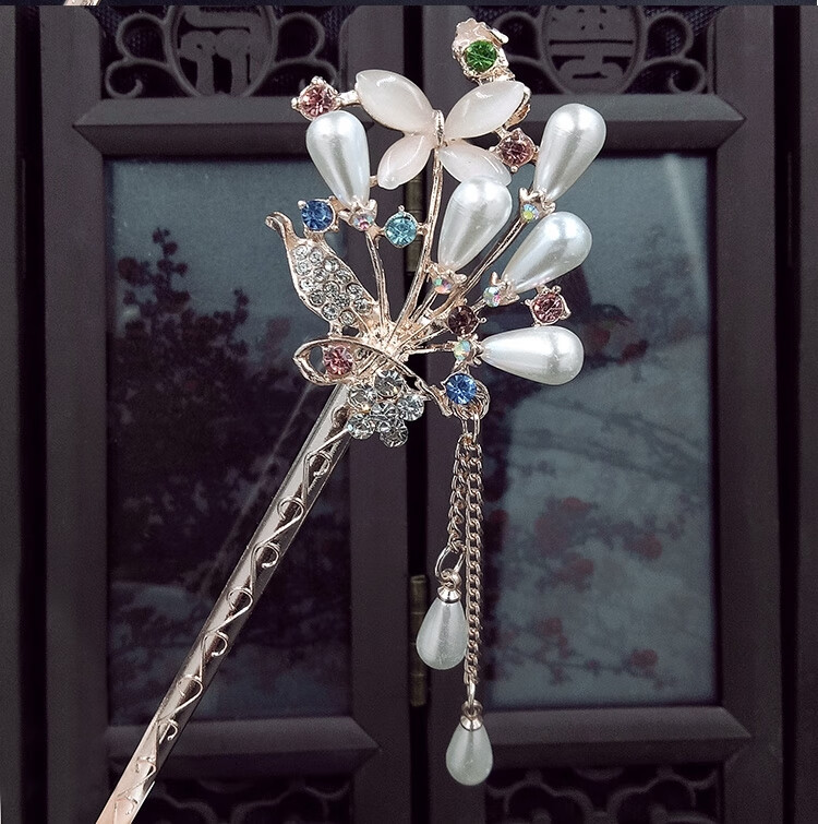 发簪复古风配饰发饰流苏韩国古典步摇簪子发钗盘发头饰钗子木簪子 fz