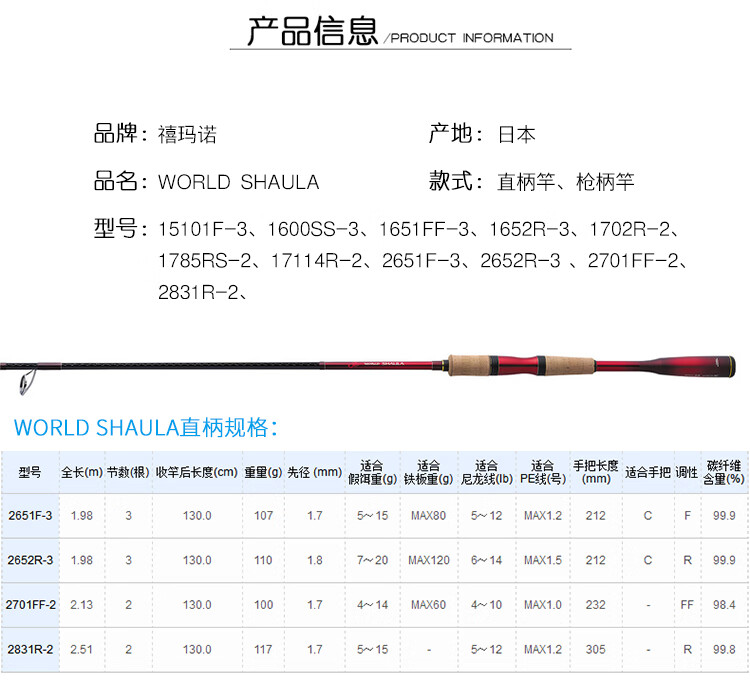 shimano 进口禧玛诺沙湖啦路l亚竿1702 2752 2832彩虹版沙湖拉路l亚竿