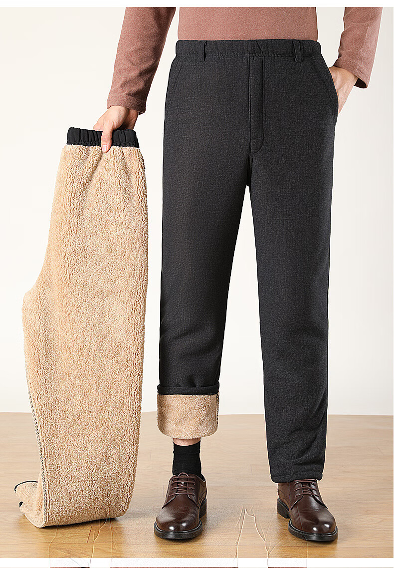 男士加绒加厚裤爸爸裤子男中人棉裤外穿爷爷保暖老人冬装高端舒适品牌