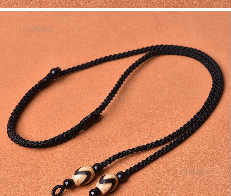 万境 天珠挂绳挂脖的吊坠配绳送朋友竖穿天珠绳挂件项链锁骨链绳子
