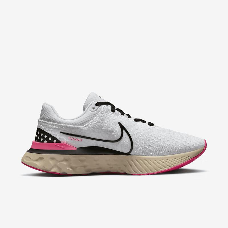nike耐克react infinity run flyknit 3飞线3男士低帮跑步鞋 灰白 dh