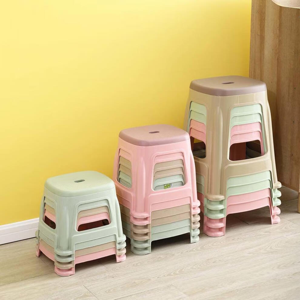 塑料凳子浴室洗澡凳塑料高登矮凳子家用小胶凳小板凳小号绿色高23厘米