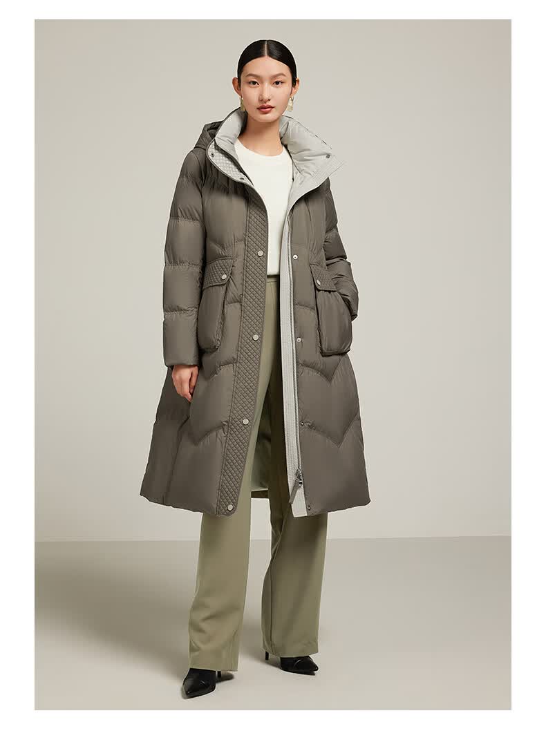 预售-【孙怡同款】jz玖姿捷克雪鹅绒2022冬季新款保暖长款羽绒服女装