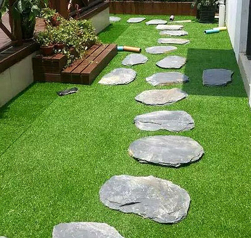 汀步石天然青石板铺路石花园草坪石踏步石垫脚石庭院石材滑地砖 定制