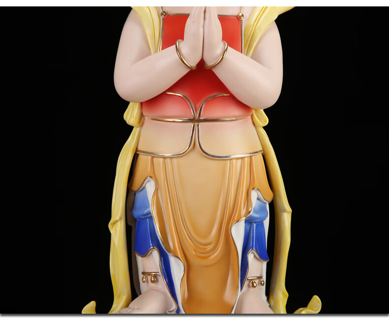 善财童子龙女神像陶瓷金童玉女供奉观音佛像摆件 14寸