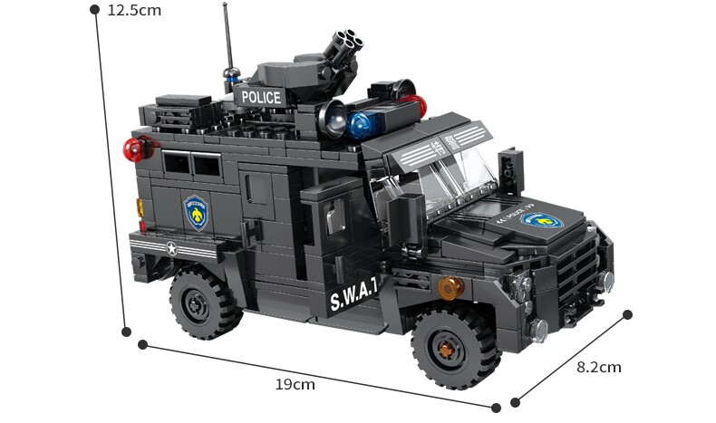 兼容乐高(lego)系列警察军事武装装甲汽车拼装男孩子拼图积木城市儿童