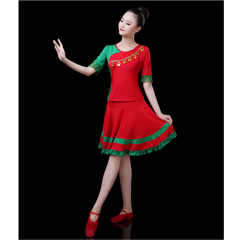 幂范西广场舞服装新款套装夏季女成人扇子舞伞舞演出服中老年跳舞衣服