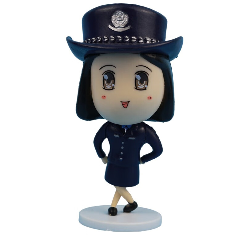 police警察公仔玩具模型玩偶人偶生日装饰品兵哥车载摆件 女交警