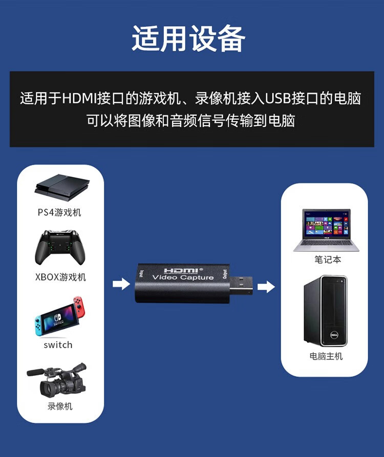 优联星usb视频采集卡hdmi高清游戏直播switch Ps4 Xbox录制盒电脑摄像机转换器usb2 0转hdmi采集卡带麦克风和环出 图片价格品牌报价 京东