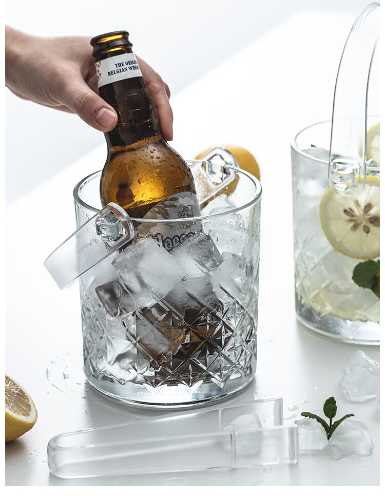 土耳其进口帕莎帕琦pasabahce冰桶高颜值创意手提香槟啤酒饮料桶水晶