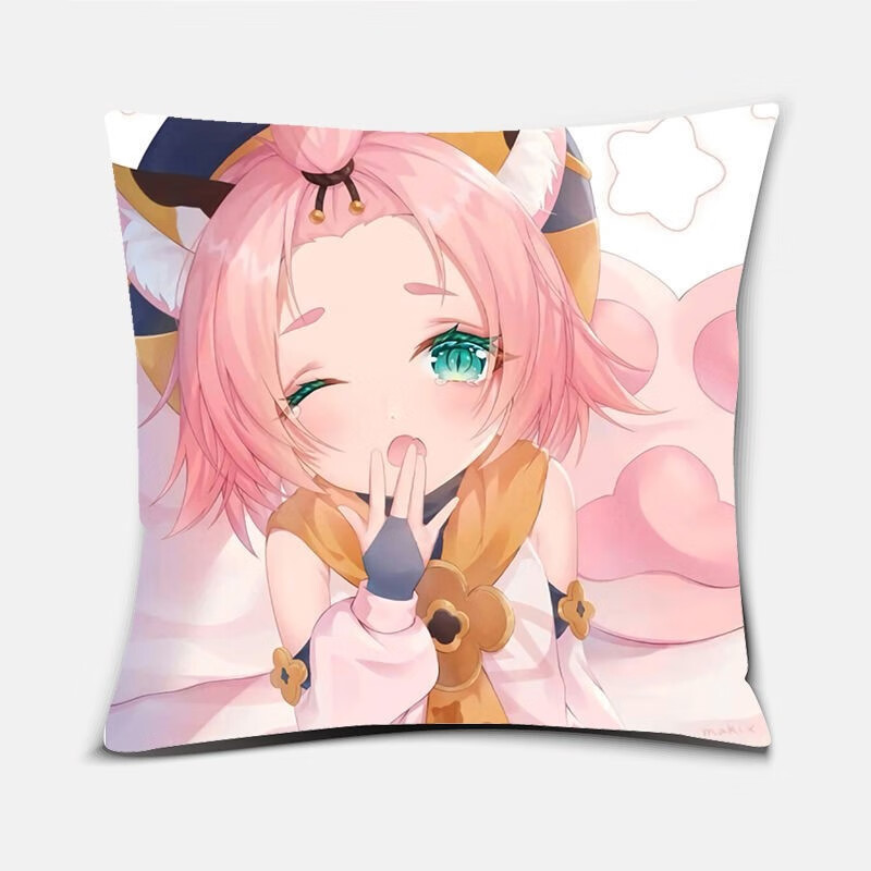 抱枕八重神子胡桃可莉靠枕可拆洗宿舍床头沙发靠垫罗莎莉亚23双面40