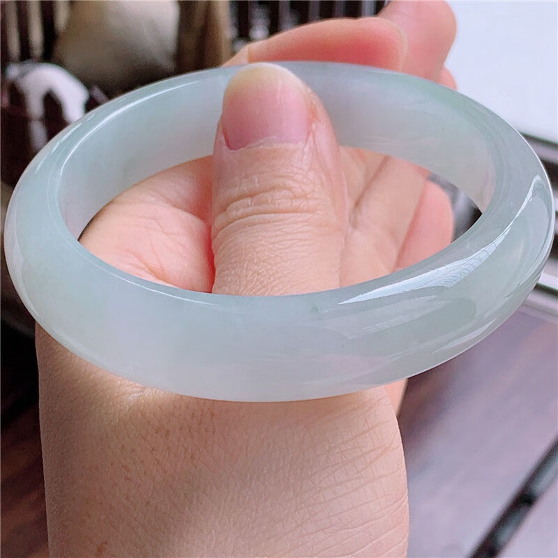 【官方旗舰】白月光冰种翡翠玉手镯缅甸老坑天/然贵妃镯单色白玉冰糯