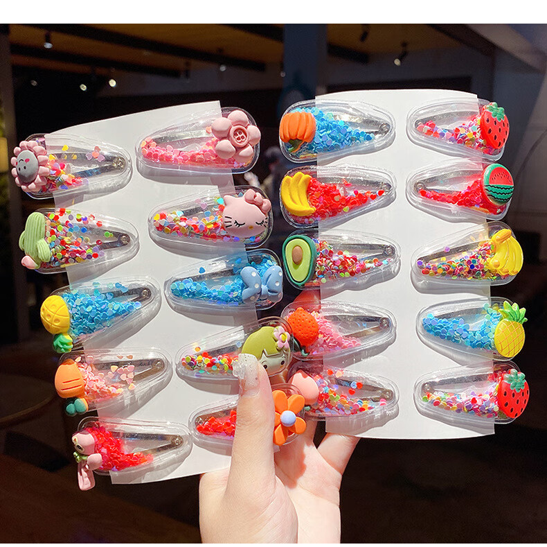 忆笙 儿童彩虹彩色发夹女童小孩子的发卡子可爱边夹学生少女网红侧边