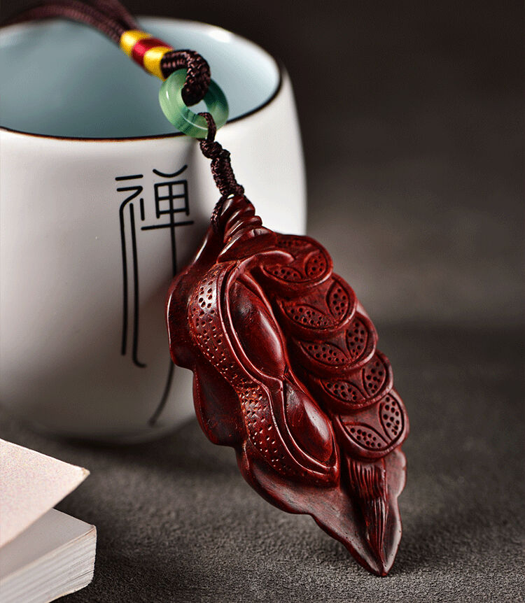 闽木匠印度小叶紫檀手把件木雕挂件一夜暴富一夜生财红木雕刻挂饰钥匙