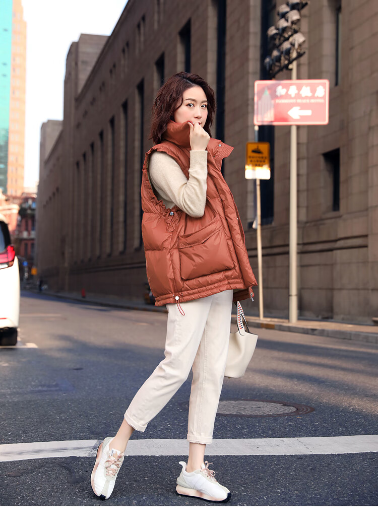 kcv香港潮牌羽绒马甲女外穿2021秋冬新品韩版时尚宽松百搭面包服大码