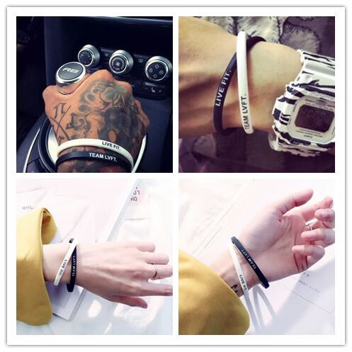 硅胶手环潮牌supreme男女情侣款学生腕带nba篮球运动健身橡胶手带 宽