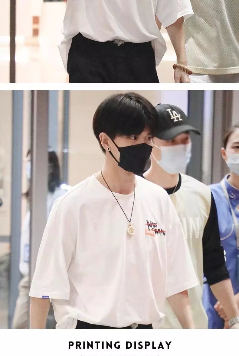 【京选品质】任嘉伦同款衣服爱心小熊不说再见萌趣糖果潮流涂鸦碰撞